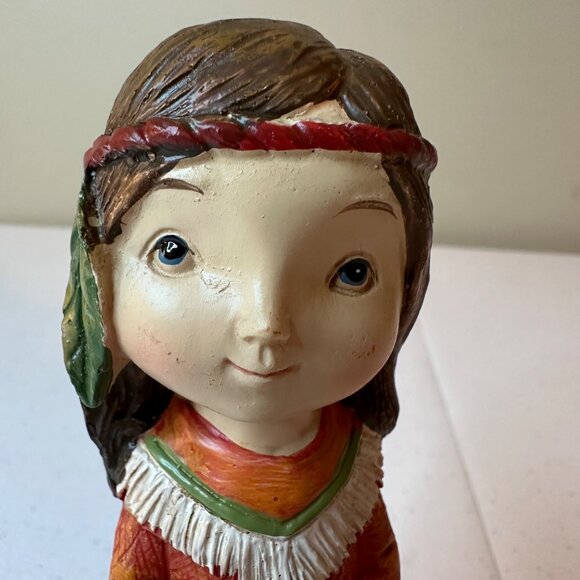 Thanksgiving Figurines Set Of 4 - Pilgrims and Native American Resin Figures - Picture 10 of 16